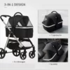 2-I-1 Hundvagn Pet Buggy Hundvagn Med Kudde Fällbar 1 Förvaringskorg 83cm X 58cm X 102cm Svart 5