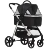 2-I-1 Hundvagn Pet Buggy Hundvagn Med Kudde Fällbar 1 Förvaringskorg 83cm X 58cm X 102cm Svart 10