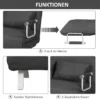 2-sits Bäddsoffa Med Armstöd, 3-i-1 Bäddsoffa, Gästsäng, Hopfällbar Madrass, Hopfällbar Säng, Schäslong, Multifunktion, Mockaimitation, Grå, 111 X 80 X 78 Cm 5