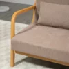 2-sits Soffa, 2-sits, Liten Soffa, Retrodesign, 2 Kuddar, Gummiträ, Brun + Natur 8