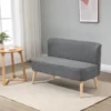 2-sits Soffa, Mjuk Stoppning, Lättskött överdrag, Upp Till 150 Kg, 117 X 56,5 X 77 Cm, Ljusgrå 2