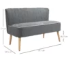 2-sits Soffa, Mjuk Stoppning, Lättskött överdrag, Upp Till 150 Kg, 117 X 56,5 X 77 Cm, Ljusgrå 3