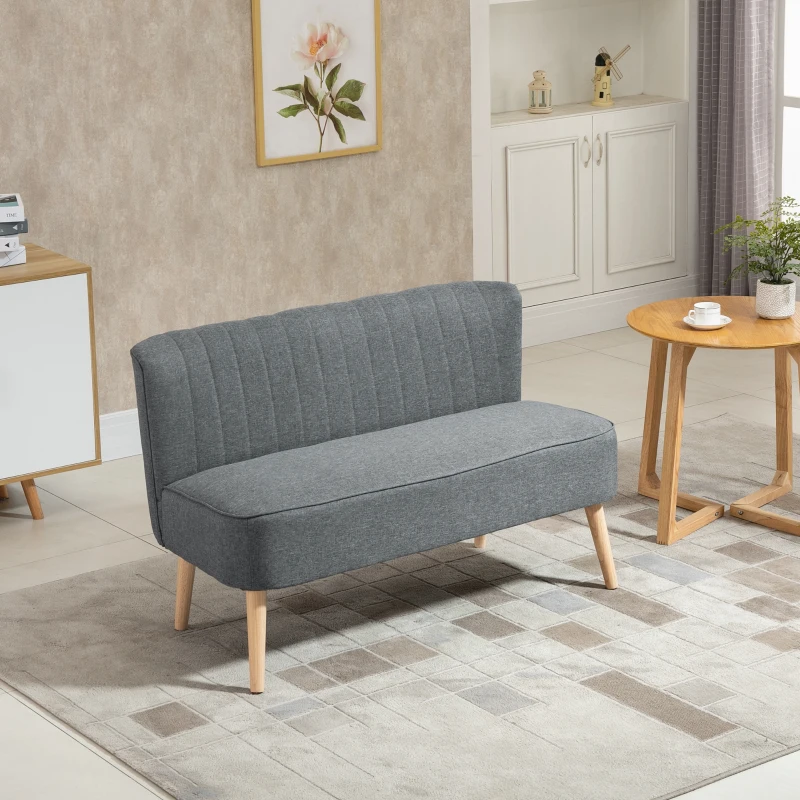 2-sits Soffa, Mjuk Stoppning, Lättskött överdrag, Upp Till 150 Kg, 117 X 56,5 X 77 Cm, Ljusgrå 8