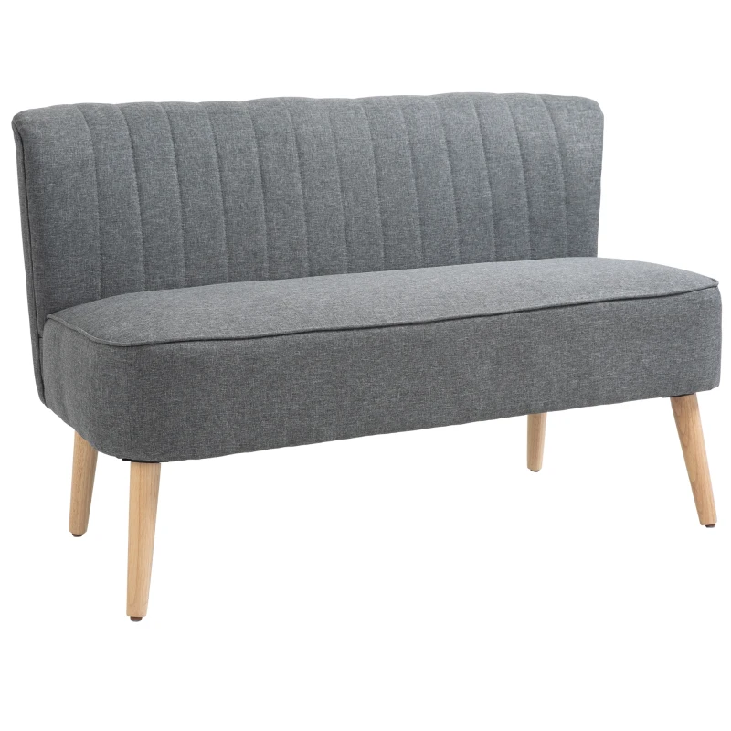 2-sits Soffa, Mjuk Stoppning, Lättskött överdrag, Upp Till 150 Kg, 117 X 56,5 X 77 Cm, Ljusgrå 1