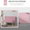 2-sits Tygsoffa, Stoppad Soffa, Dubbelsoffa, Sittmöbler, Loungesoffa, Trä, Sammetslen Polysterskum, Rosa, 117 X 56,5 X 77 Cm 5