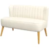 2-sits Tygsoffa, Stoppad Soffa, Dubbelsoffa, Sittmöbler, Loungesoffa, Träskum, Gräddvit 117 X 56,5 X 77 Cm 1