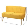 2-sits Tygsoffa, Stoppad Soffa, Dubbelsoffa, Sittmöbler, Loungesoffa, Träskum, Gul, 117 X 56,5 X 77 Cm 3