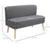 2-sits Tygsoffa, Stoppad Soffa, Dubbelsoffa, Sittmöbler, Loungesoffa, Träskum, Mörkgrå 117 X 56,5 X 77 Cm 3