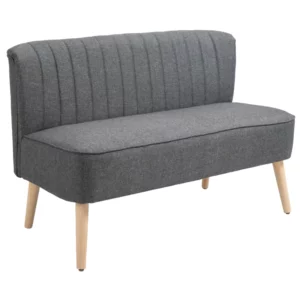 2-sits Tygsoffa, Stoppad Soffa, Dubbelsoffa, Sittmöbler, Loungesoffa, Träskum, Mörkgrå 117 X 56,5 X 77 Cm 1