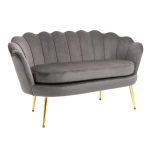 2-sits Tygsoffa, Tvåsits Loungesoffa Med Mjuka Och Generösa Kuddar, Stoppad Soffa, Sittmöbler, Stoppad Möbeldesignsoffa, Elegant Sammetspolyestergrå 133 X 63 X 75 Cm 1