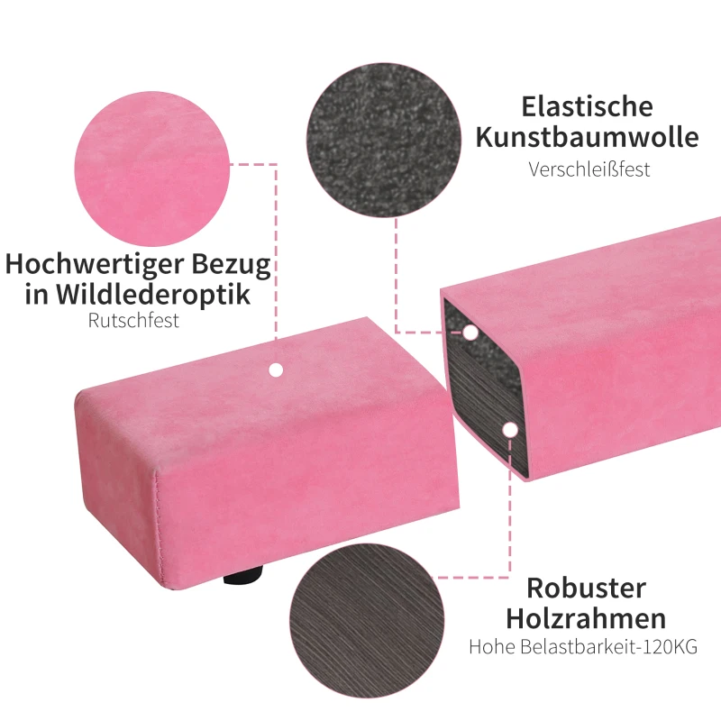 210 Cm Balansbalk Gymnastikbalk Inomhus Utomhus Balansbalk Hopfällbar Gymnastikbalk Balansbalk Balansbalk Upp Till 120 Kg Rosa 4