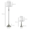 3-delat Lampset I Vintage Design, 2 Bordslampor, 1 Golvlampa, 35,5 Cm X 35,5 Cm X 146 Cm, Silver + Vit 3