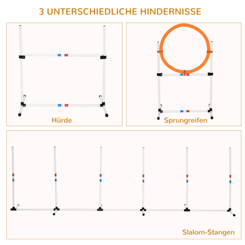 3 St. Hund Agility Set Training For Pets Hund Training Set Inkluderar Väska Lätt Att Bära Plast Vit + Gul 5