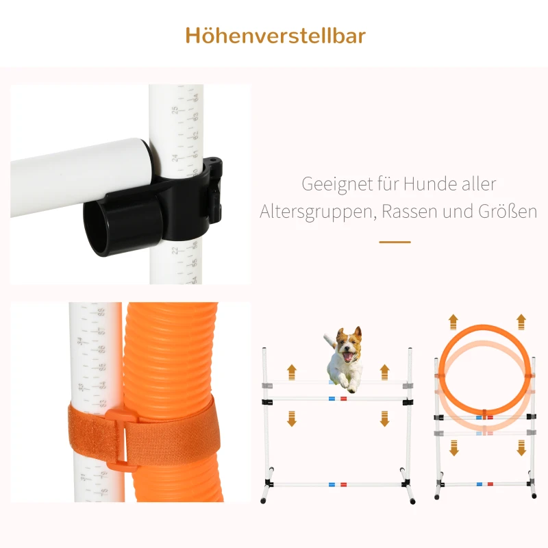 3 St. Hund Agility Set Training For Pets Hund Training Set Inkluderar Väska Lätt Att Bära Plast Vit + Gul 6