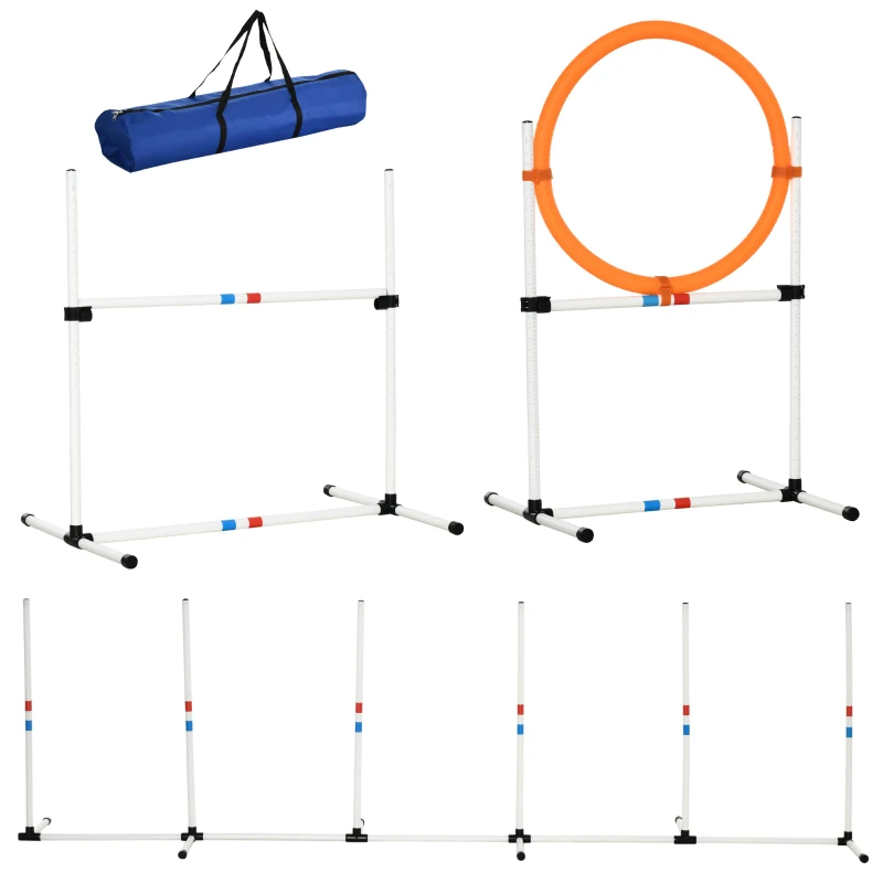 3 St. Hund Agility Set Training For Pets Hund Training Set Inkluderar Väska Lätt Att Bära Plast Vit + Gul 1