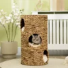 3 Tier 3 Entrance Cat Cave Boho Design Med Kudde 40cm X 40cm X 73cm Ljusbrun + Krämvit 2