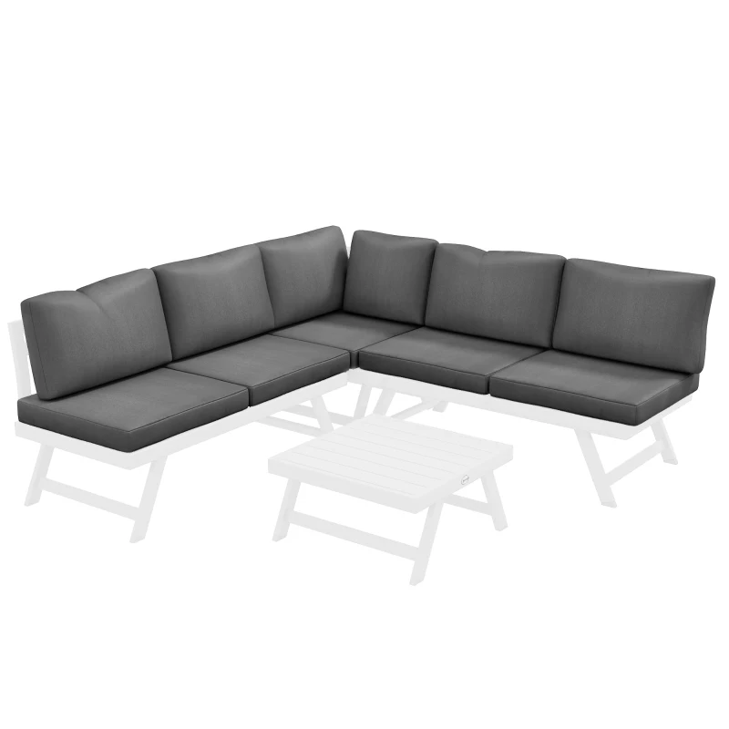 4-delad Trädgårdsgrupp Loungemöbelset, 4 Delar, 115 Cm X 61 Cm X 65 Cm, Grå + Vit 1