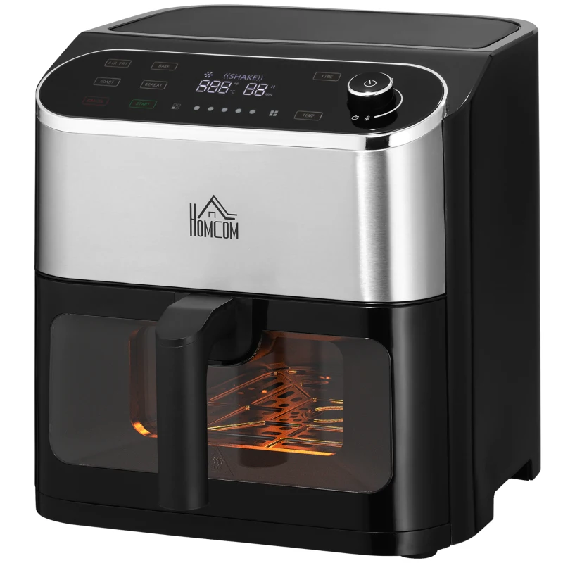 4-i-1 Air Fryer 1350W 6,5L Digital Display Svart + Silver 11