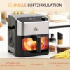 4-i-1 Air Fryer 1350W 6,5L Digital Display Svart + Silver 4