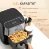 4-i-1 Air Fryer 1350W 6,5L Digital Display Svart + Silver 5