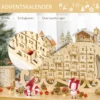 Adventskalender För Att Fylla 24 Lådor Fack Julkalender Med LED-ljus Slädeform Adventskalenderlåda Juldekoration DIY Plywoodskiva Naturträ 45 X 10 X 31 Cm 5