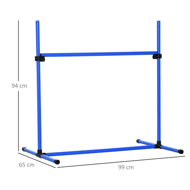 Agility Häckset Slalomstavar Hundträningsset 4 X Häck, Plast, Blå, 99x65x94cm 3