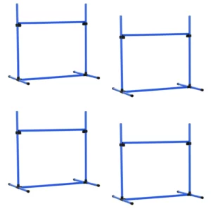 Agility Häckset Slalomstavar Hundträningsset 4 X Häck, Plast, Blå, 99x65x94cm 1