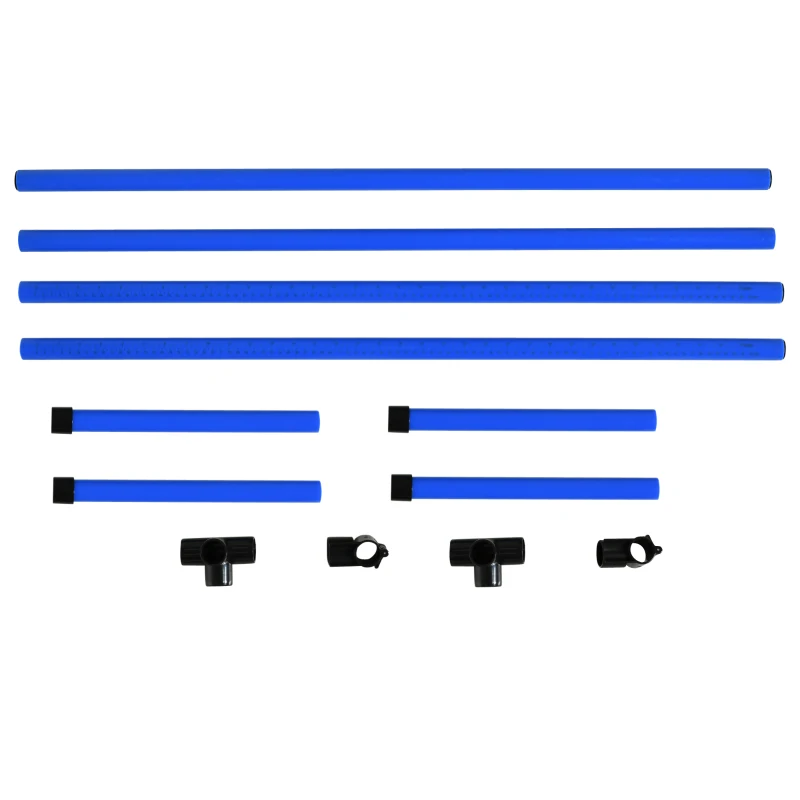 Agility Häckset Slalomstavar Hundträningsset 4 X Häck, Plast, Blå, 99x65x94cm 7