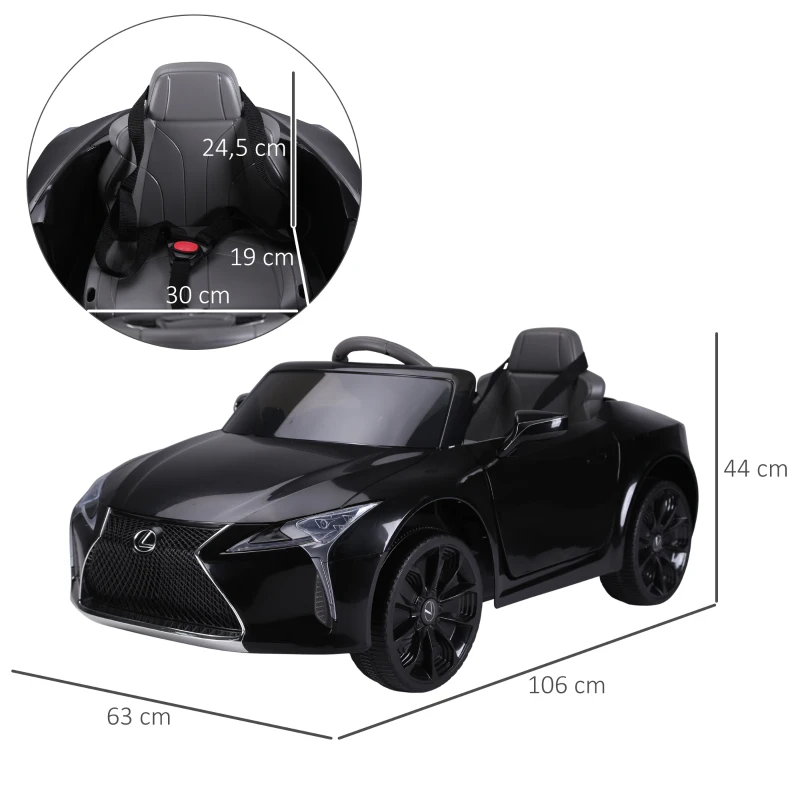 Barnbil Från Lexus Barnfordon För 3-6 år Elbil Med MP3 Musik Svart 106 X 43 X 44 Cm 3