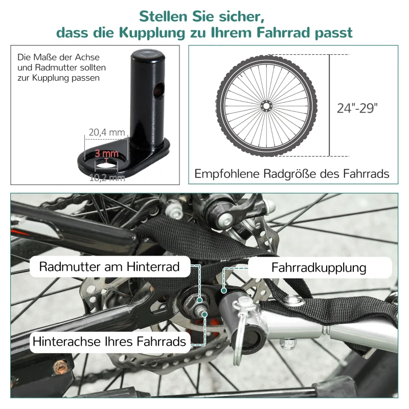 Barncykelvagn För 2 Barn Inklusive Reflexer Och Flagga Blå + Vit + Svart 4