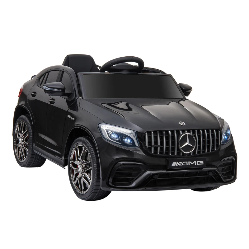 Barnfordon 12V Mercedes-Benz AMG GLA45 Licensierad Elbil Med Fjärrstyrt Säkerhetsbälte 2 X 35W Motorer MP337-60 Månader Svart 115 X 70 X 55 Cm 1