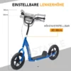 Barnskoter Med Bakbroms Sparkscooter 12 Tum Sparkscooter Stadsskoter För Barn Kickboard Höjdjusterbar Stål EVA Blå 120 X 52 X 80-88 Cm 5