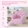 Barnsoffa Med Ottoman Barnfåtölj Prinsessoffa Barnsoffa I Kronform Mjuk Soffa Med Kristallknappar Från 3 år Pall Rosa 58 X 40,5 X 49 Cm 7