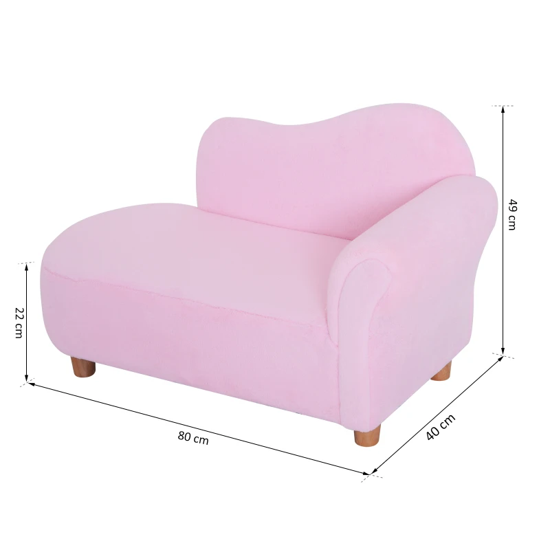 Barnsoffa Mini Barnfåtölj Schäslong Rosa 2