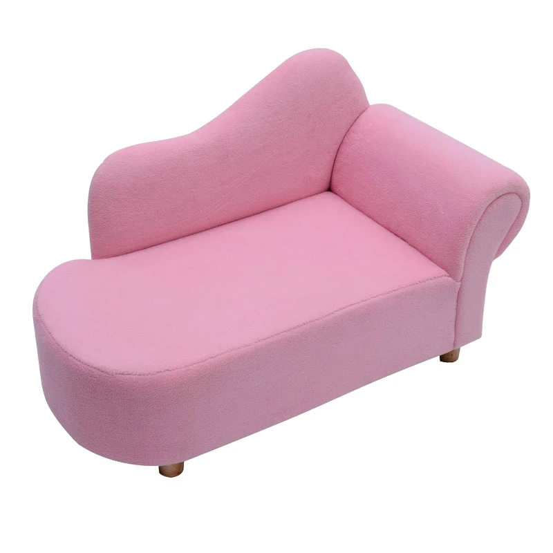 Barnsoffa Mini Barnfåtölj Schäslong Rosa 3