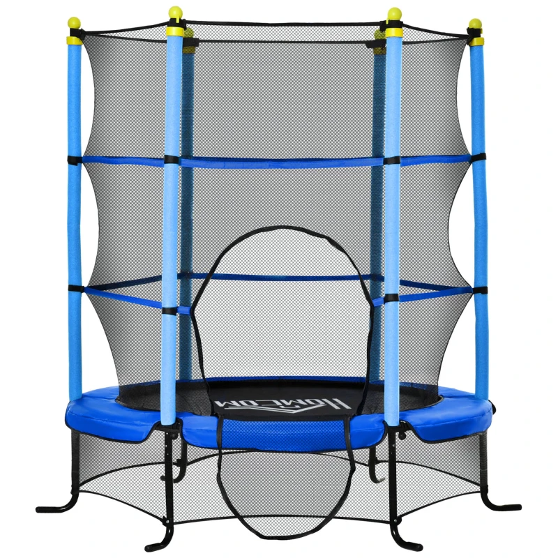 Barnstudsmatta, Med Skyddsnät, Kantskydd, Stålram, Upp Till 45 Kg, 3-10 år, Blå, 160 X 163 Cm 11