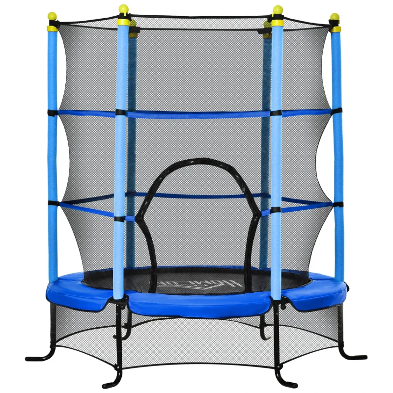 Barnstudsmatta, Med Skyddsnät, Kantskydd, Stålram, Upp Till 45 Kg, 3-10 år, Blå, 160 X 163 Cm 1