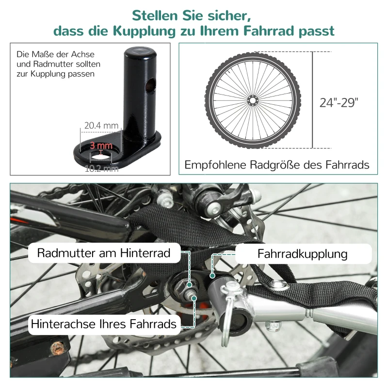 Barnvagn, Cykelvagn, För 2 Barn, 1 Universalkoppling, 1 Flagga, Reflexer, Grön + Svart 9