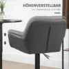 Barstol Set Om 2 Retrodesign Höjdjusterbar Konstläder Linne Ser Grå + Svart 5