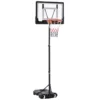 Basketstativ Höjdjusterbart Basketsystem För Barn Basketkorg Med Hjul Utomhusstål PVC HDPE Svart 83 X 75 X 206-260cm 11