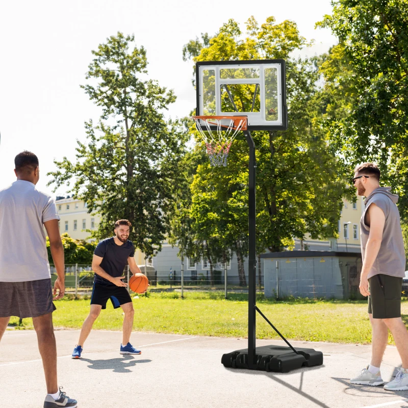 Basketstativ Med Hjul, Rullbart, Höj- Och Sänkbart, 260-310 Cm, Basketkorg Med Stativ, Lämplig För Utomhus- Och Inomhusbruk, Stål, Plast, Svart 2