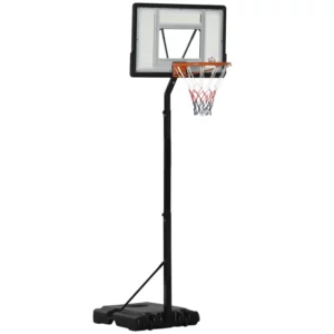 Basketstativ Med Hjul, Rullbart, Höj- Och Sänkbart, 260-310 Cm, Basketkorg Med Stativ, Lämplig För Utomhus- Och Inomhusbruk, Stål, Plast, Svart 1