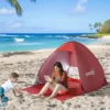 Beach Shelter Strandtält Pop Up-tält Campingtält Automatisk Polyesterröd 200 X 150 X 119 Cm 2