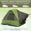 Biltält, Campingtält, Resetält, För 4-5 Personer, Glasfiber Polyester, Grönt, 300 X 300 X 230 Cm 4