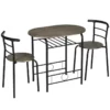 Bistroset 3 Delar, 1 Bord, 2 Stolar, 80 Cm X 53 Cm X 74,5 Cm, Svart 1