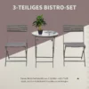 Bistroset Balkongset Polyrattan 3-delad Hopfällbar Trädgård Brun 5