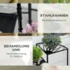 Blomstrappa Växthylla 4 Vånings Växttrappa Vintage Balkong Trädgård Svart 6