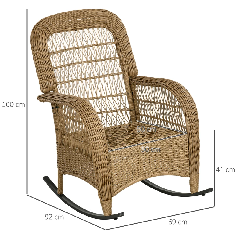 Boho Style Gungstol PE Rotting Rotting Gungstol Tvättbara Klädselöverdrag Naturlig + Ljusgrå 3