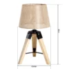 Bordslampa Bordslampa Sänglampa E27 Linnelook, Furu + Polyester, 24x24x45cm (beige) 3