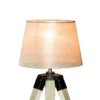 Bordslampa Bordslampa Sänglampa E27 Linnelook, Furu + Polyester, 24x24x45cm (beige) 5